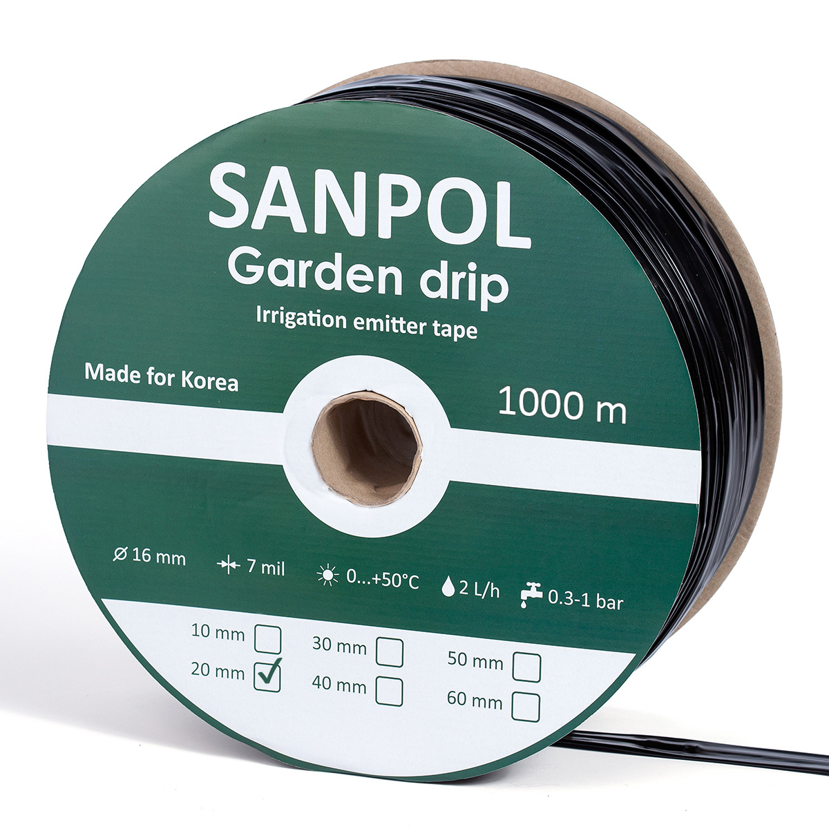 Стрічка краплинного поливу SANPOL 1000м х 10